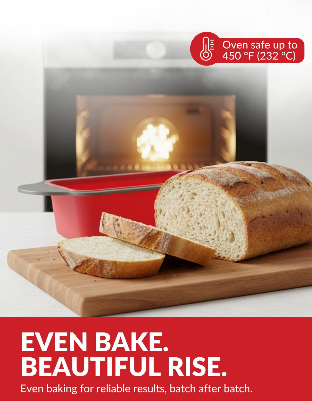 Boxiki Kitchen silicone non-stick release close-up highlighting flexible bake surface.