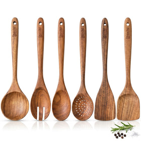 Boxiki Kitchen teak fry spatula for nonstick pans and precise flipping