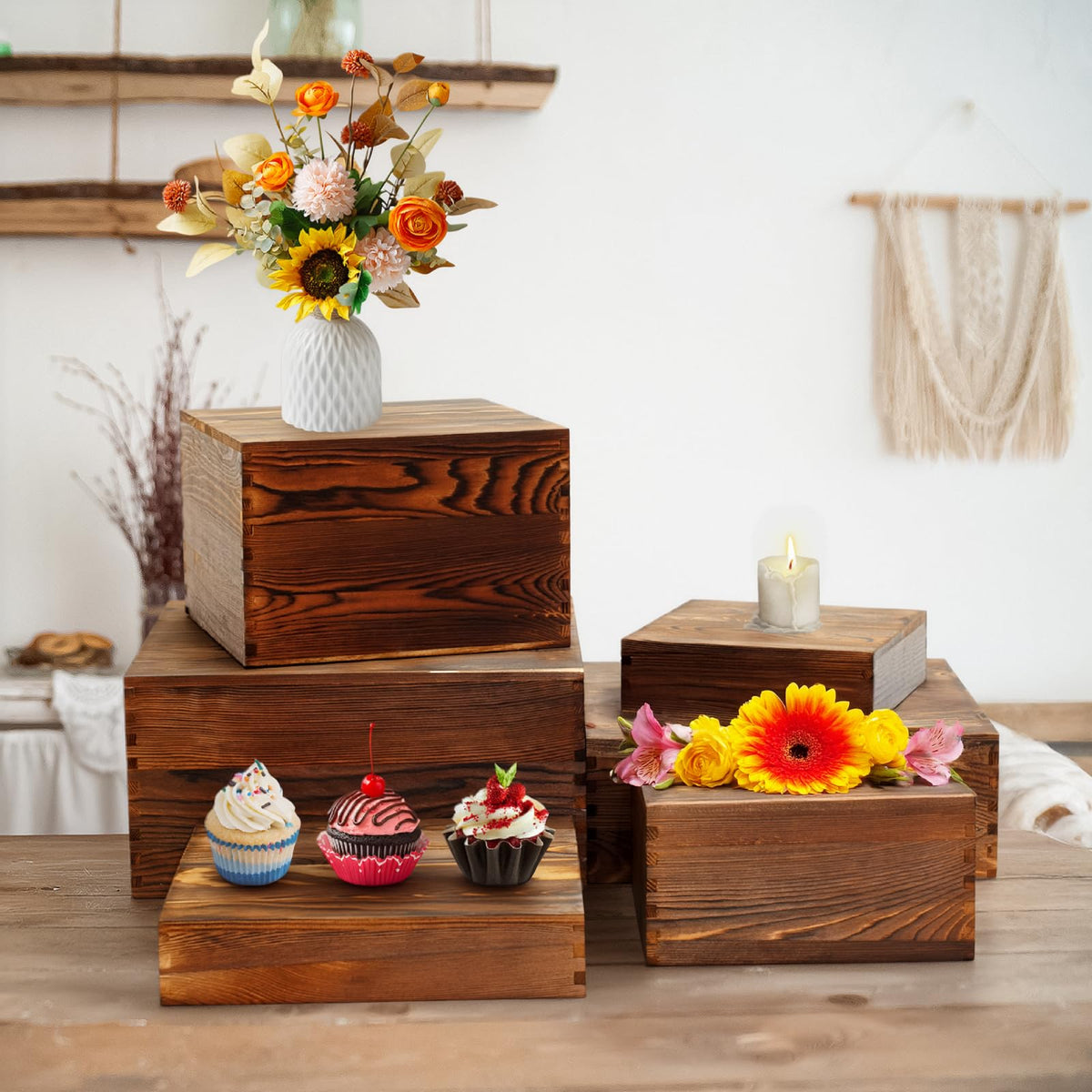 BOY MCOWBOY dessert-table display enhances multi-level presentation