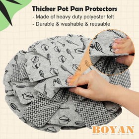 BOYAN thick felt pot separators 10.3in designed for easy handling and reuse