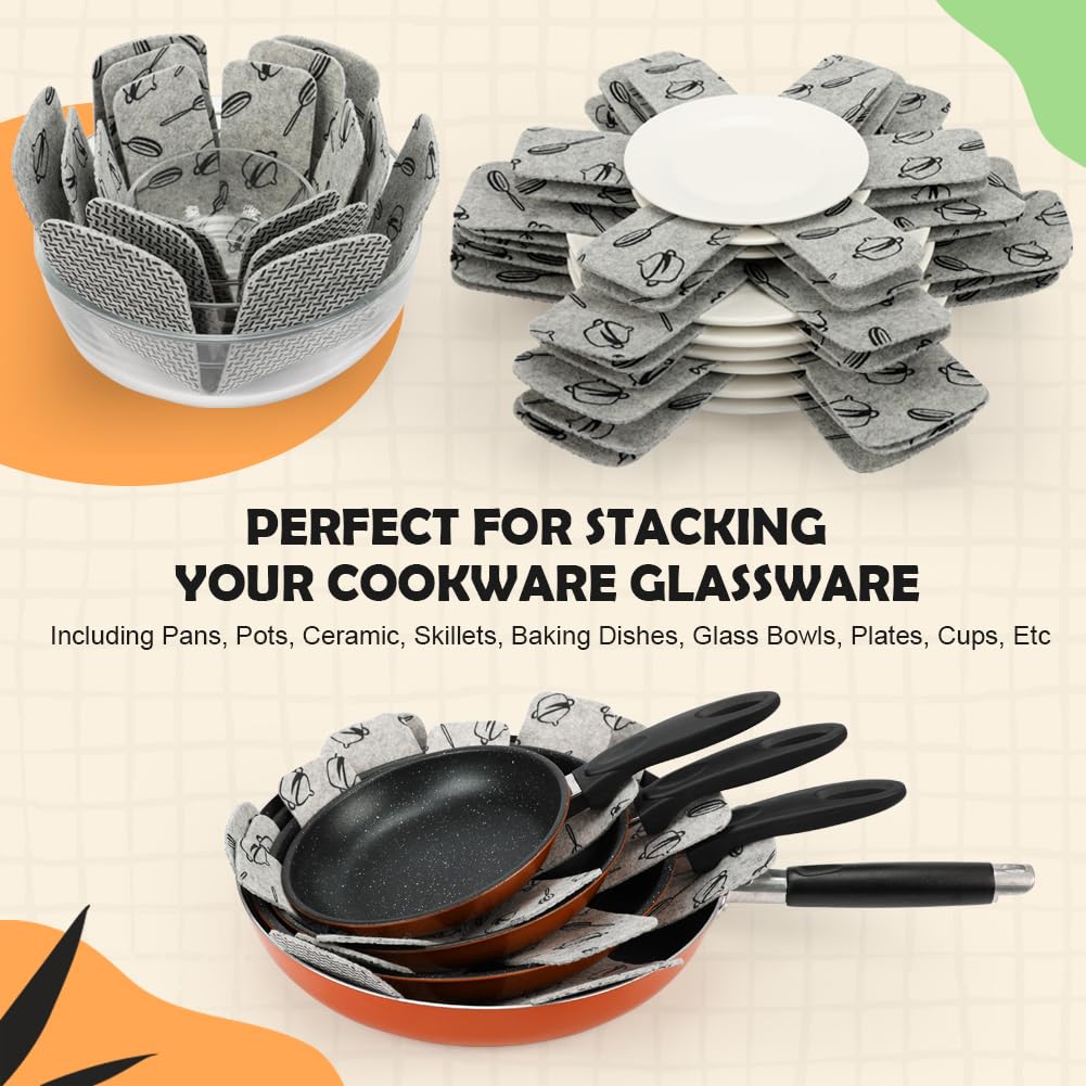 BOYAN thick felt pot separators 14in safeguard ceramic cookware from chipping