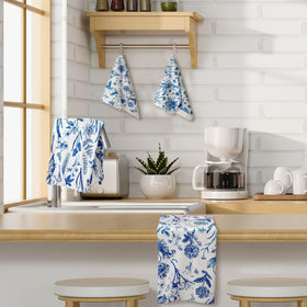 Boyiee blue white floral kitchen towels add farmhouse charm while wiping countertops