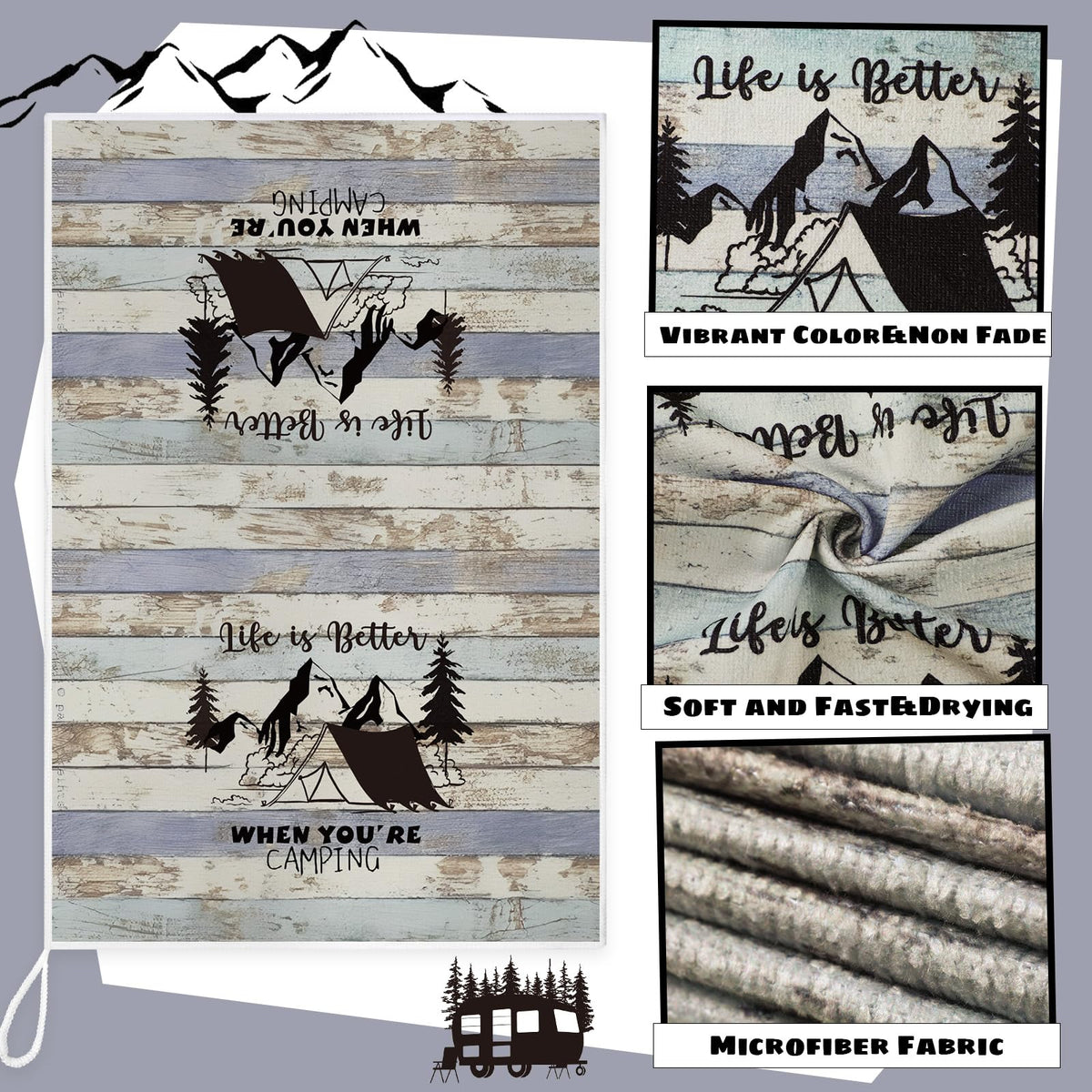 Boyiee camping towel with funny sayings for cheerful kitchen decor