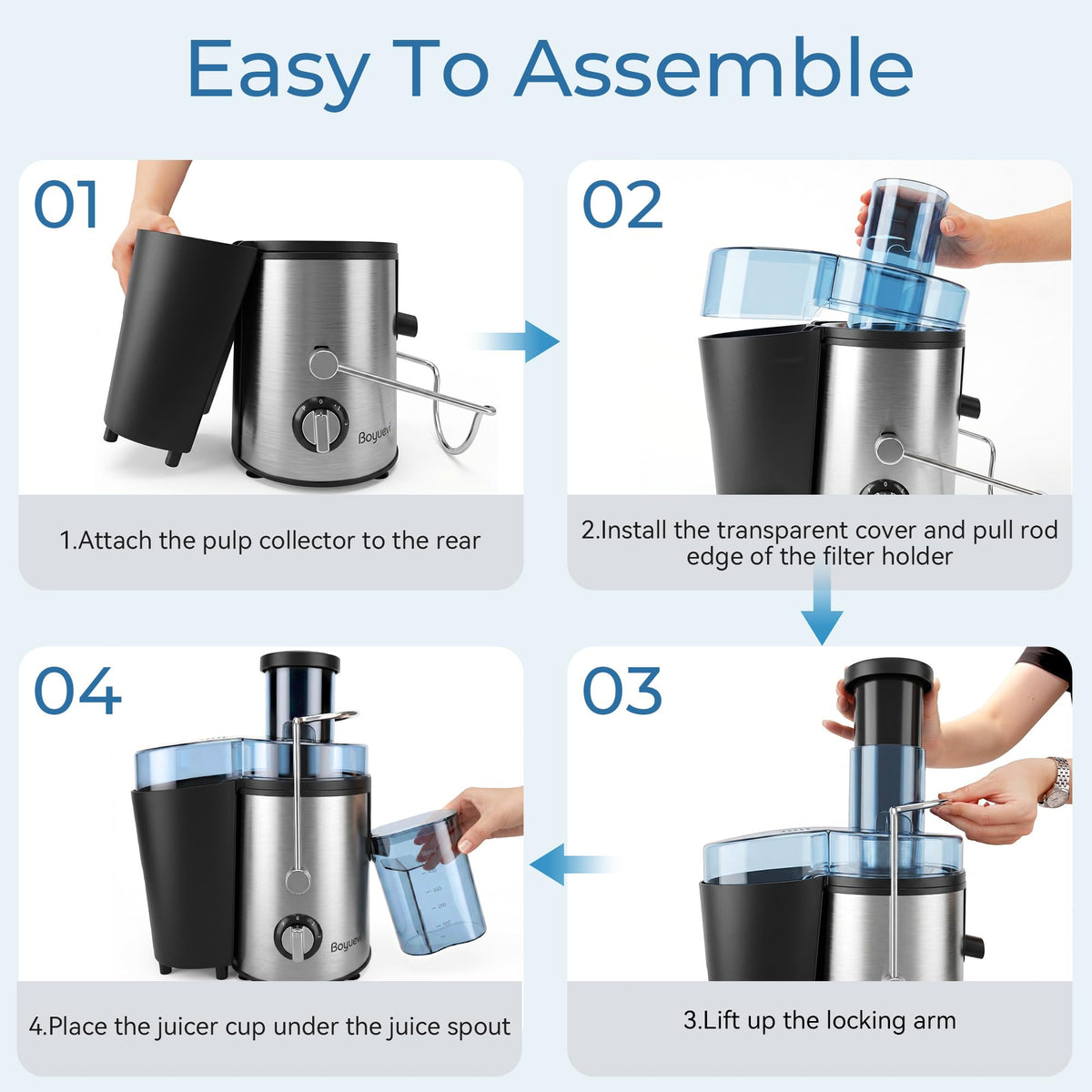 Boyuevi juicer stainless steel sieve improves extraction