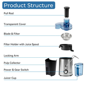 Boyuevi juicer processes whole fruits for quick juicing