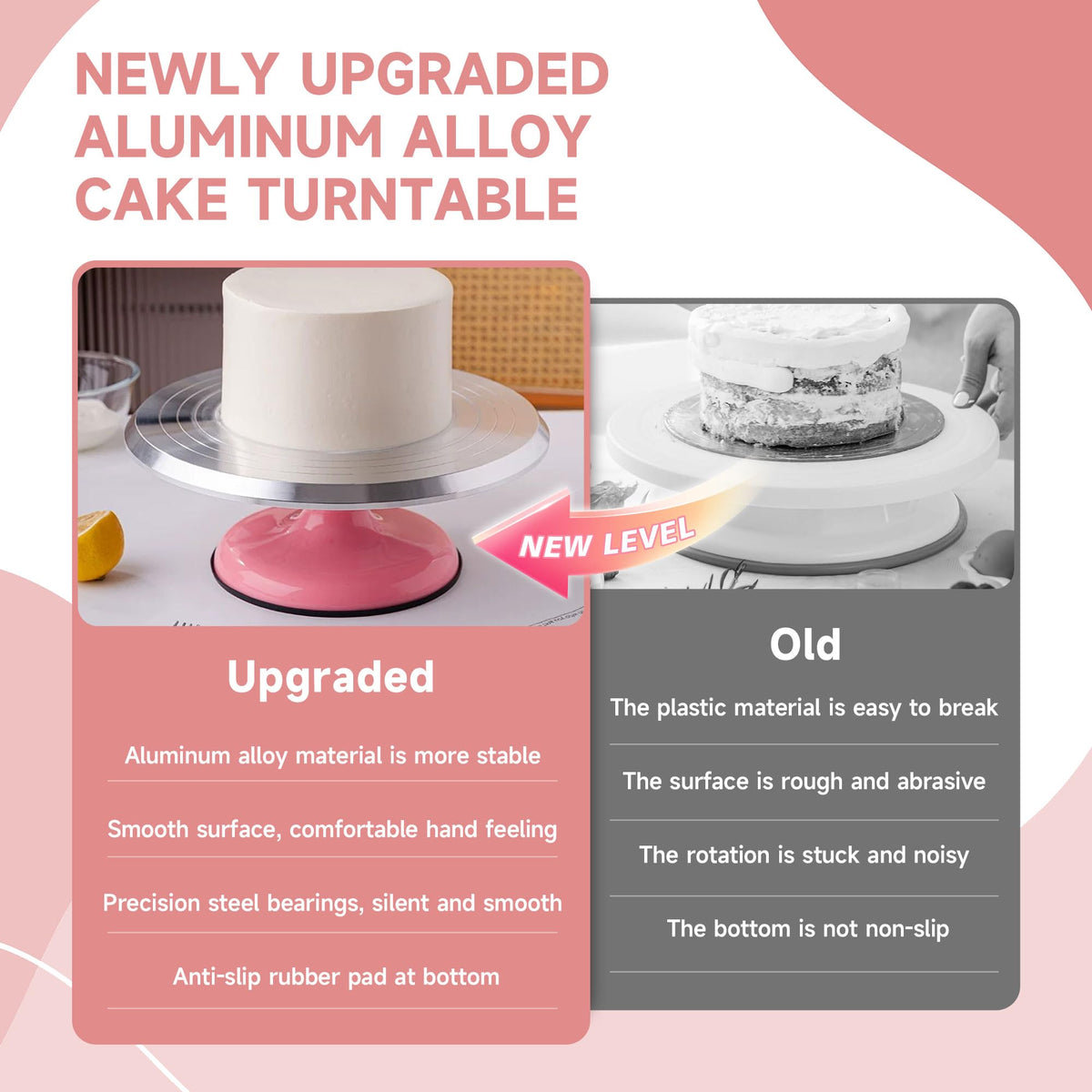Boyun aluminium cake turntable for smooth icing rotation