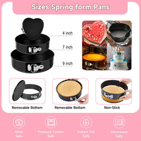 Boyun springform pans set for multi-layer cakes with easy release