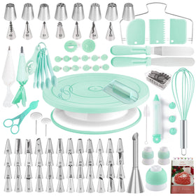 Boyun cake decorating kit turntable in green for smooth icing work