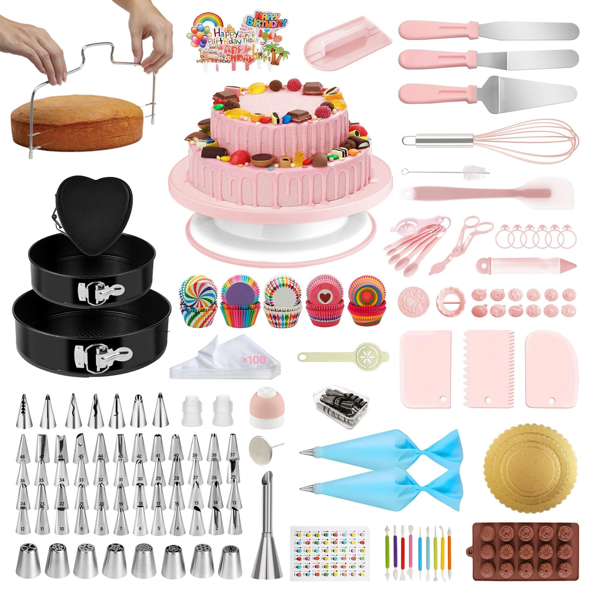 Boyun cake decorating kit turntable with smooth rotation for precise icing