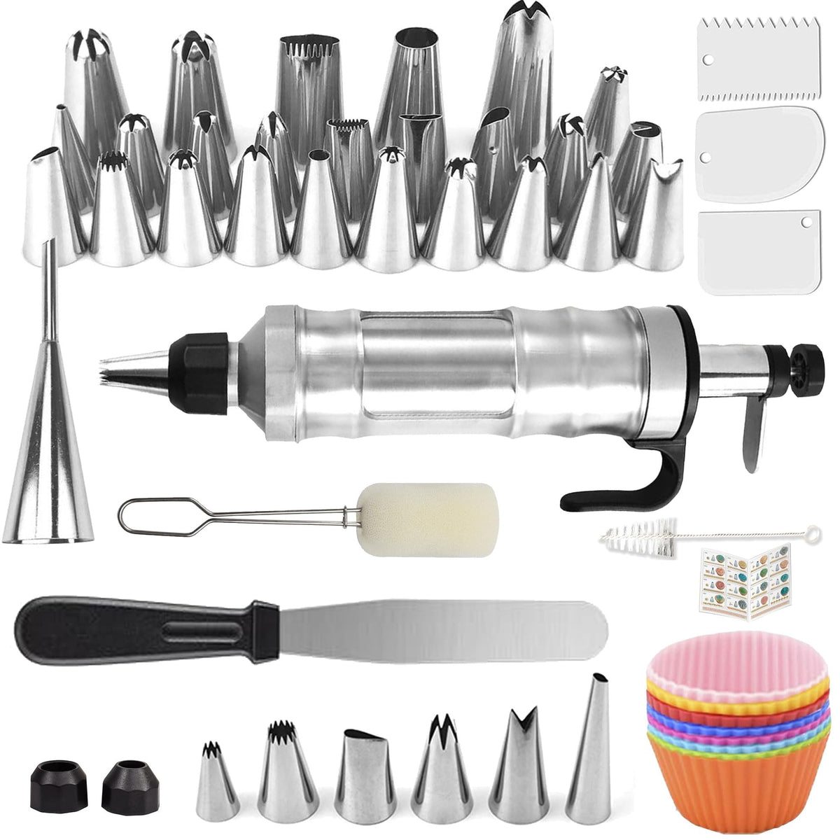 Boyun dessert decorating syringe set nozzles enable versatile cake piping for cookies.