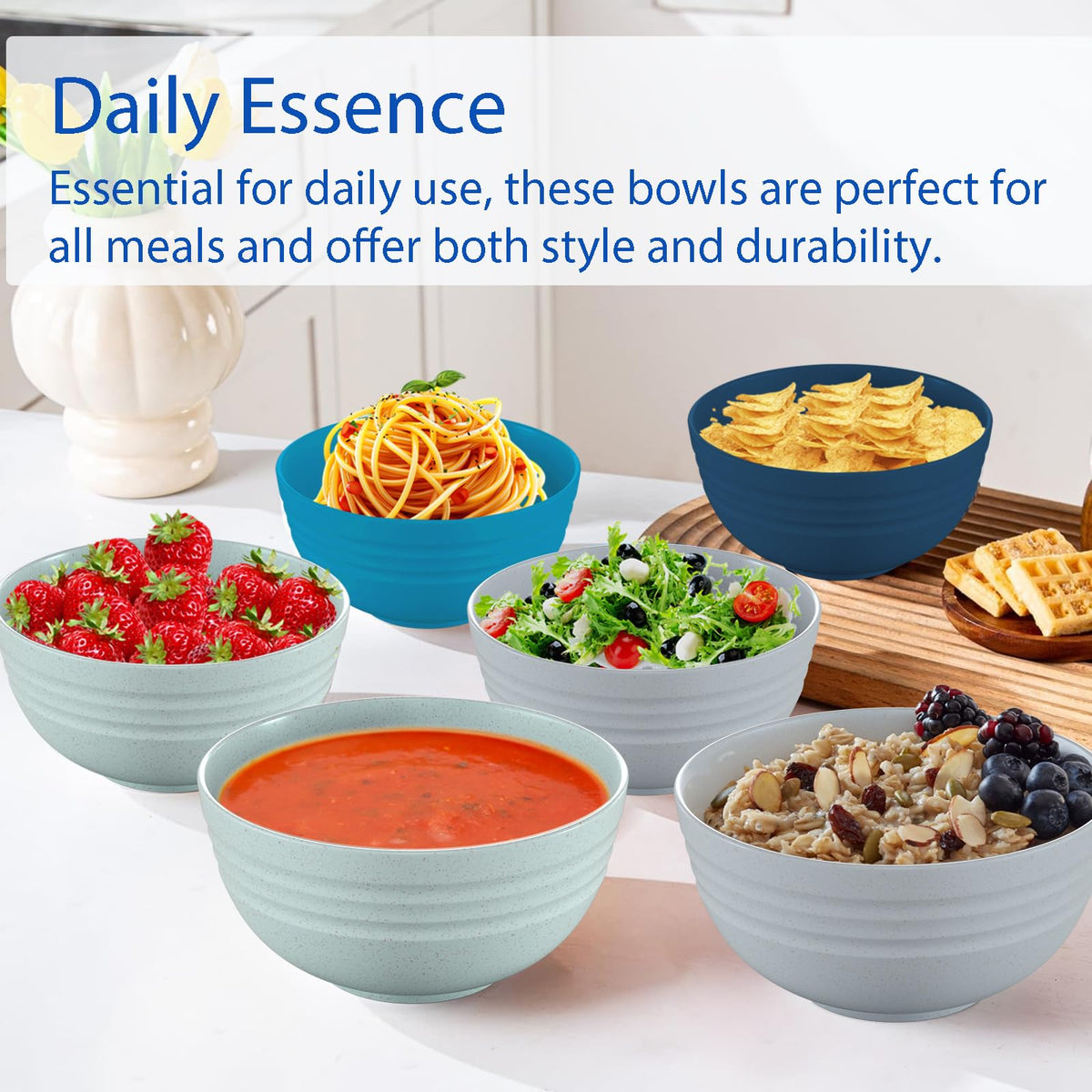Homestockplus BPA-free wheat straw bowls offer safe, odorless dining experiences.