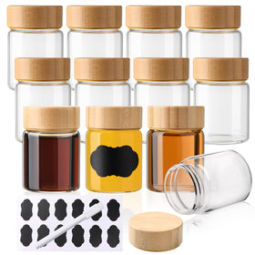 BPFY 12-pack 2 oz glass shot bottles with caps for easy storage in one place