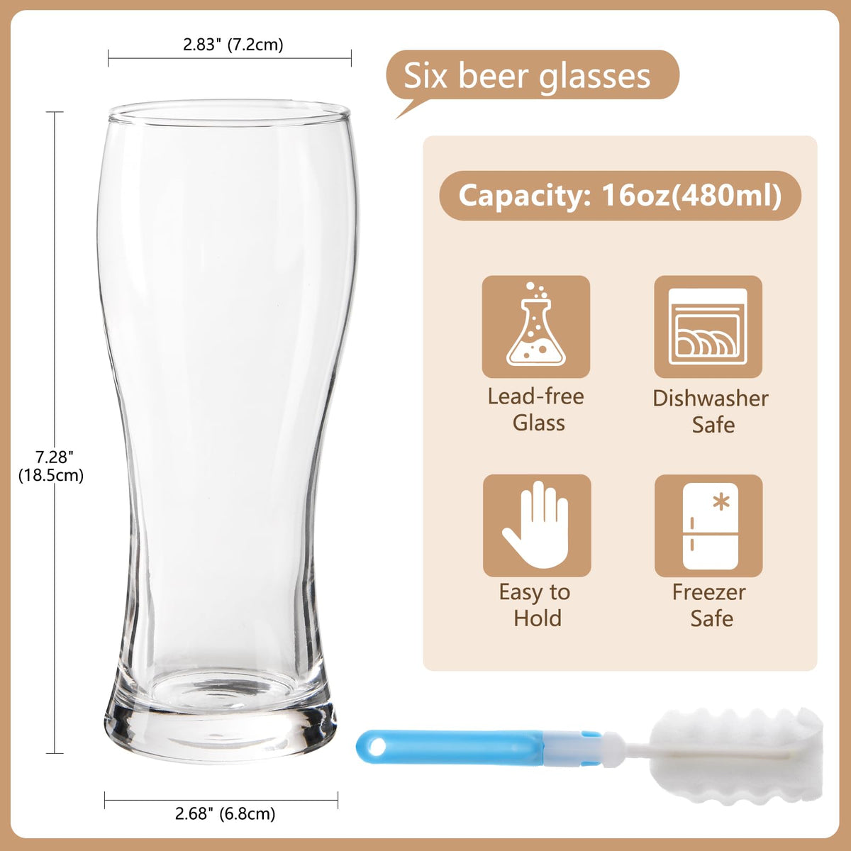 BPFY tall slender pilsner glass highlights aroma and flavor while staying comfortable to hold.
