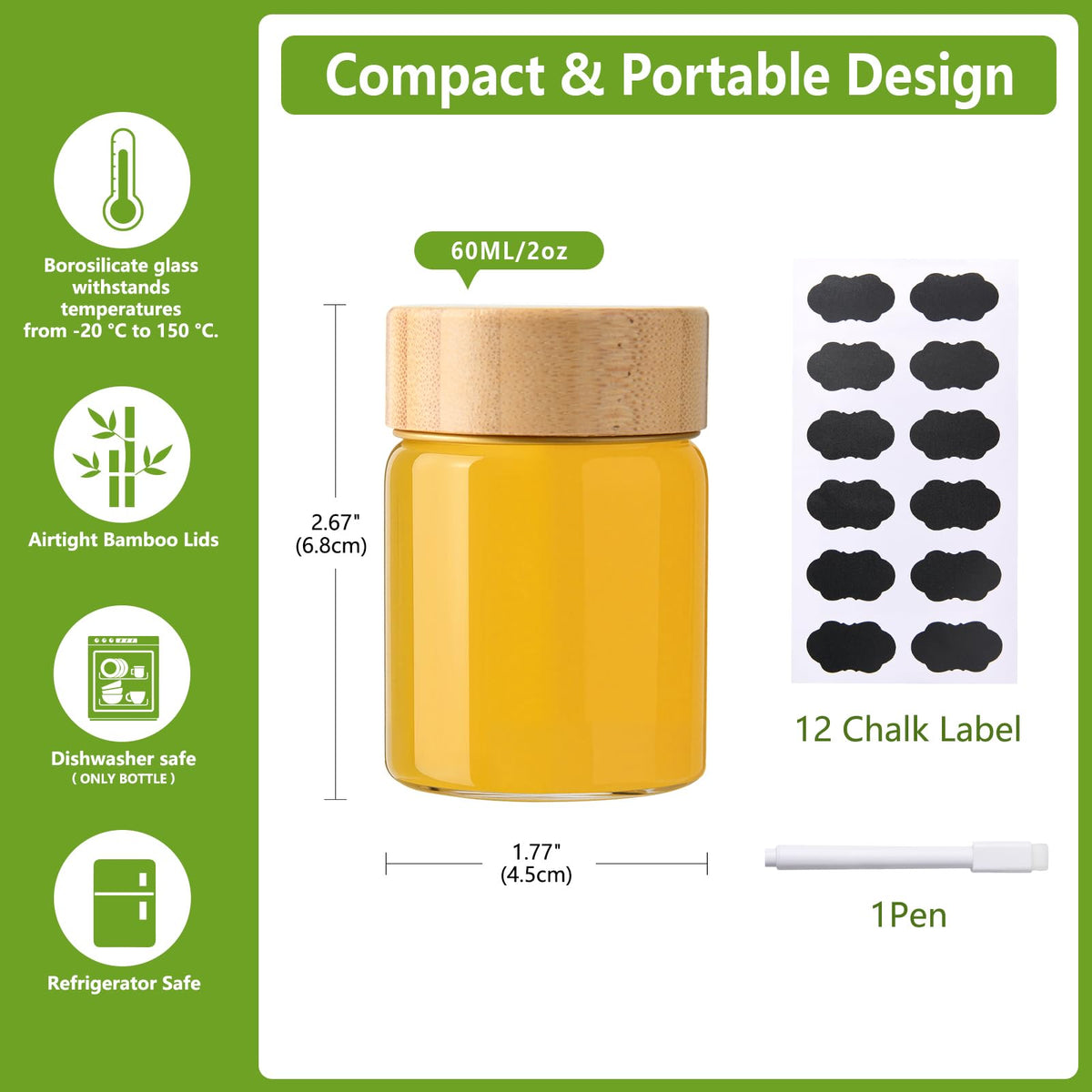 BPFY borosilicate glass shot bottle close-up shows sturdy construction