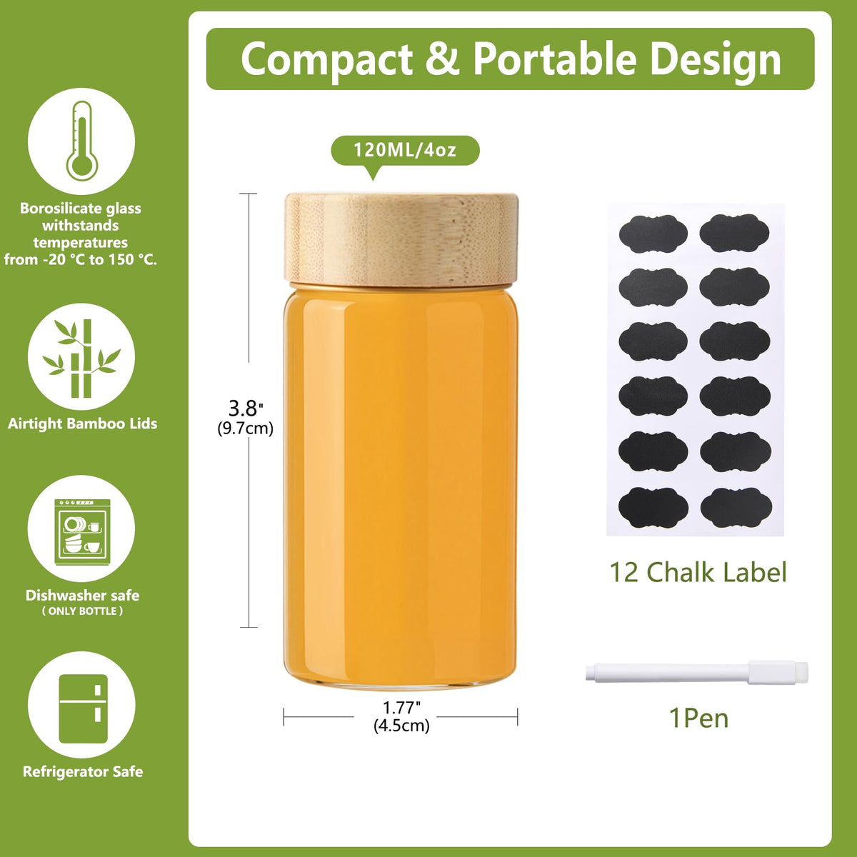 BPFY borosilicate glass shot bottles close-up highlights clarity and durability.