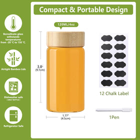 BPFY borosilicate glass shot bottles close-up highlights clarity and durability.