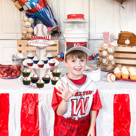 BQK baseball centerpiece cardboard display boosts party atmosphere