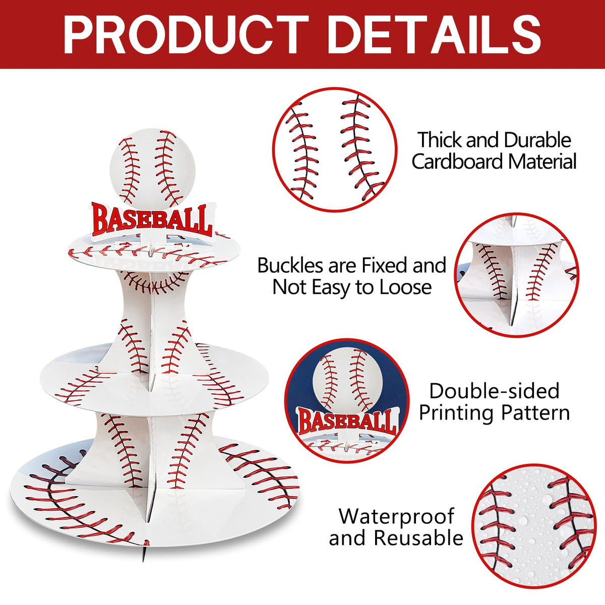 BQK baseball cupcake toppers decorative accents