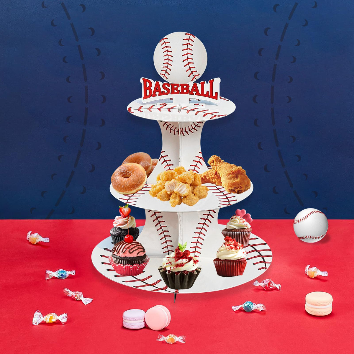 BQK durable 3-tier stand for sports party decor