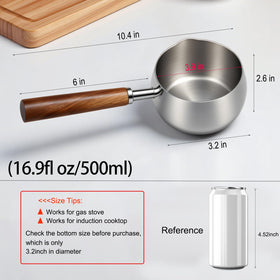BQWII butter warmer with elegant wooden handle for safe control.