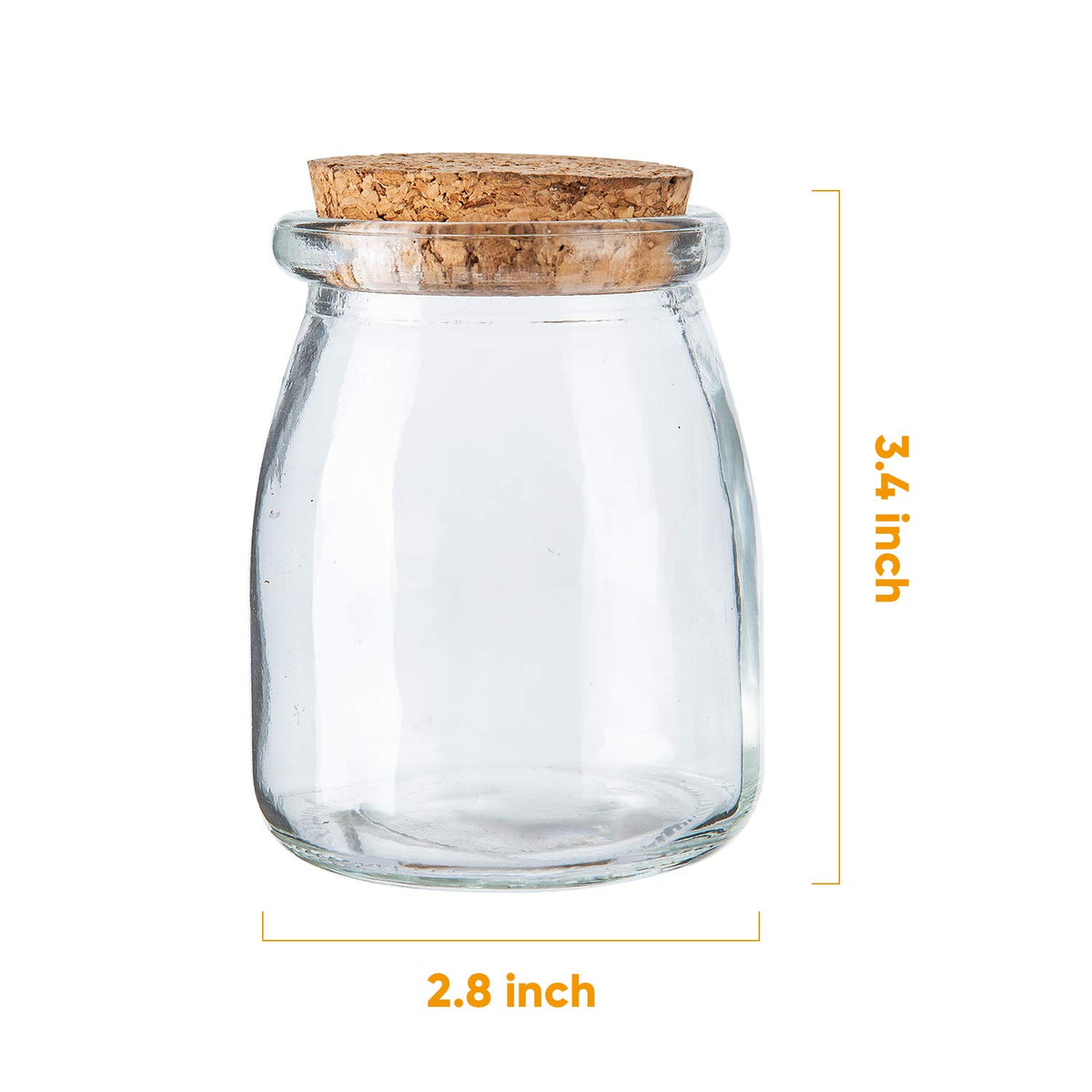 Brajttt jars stacked to showcase 7 oz capacity and clear glass