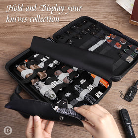 BRANTMAKER storage case holds 61+ knives with secure, orderly slots.