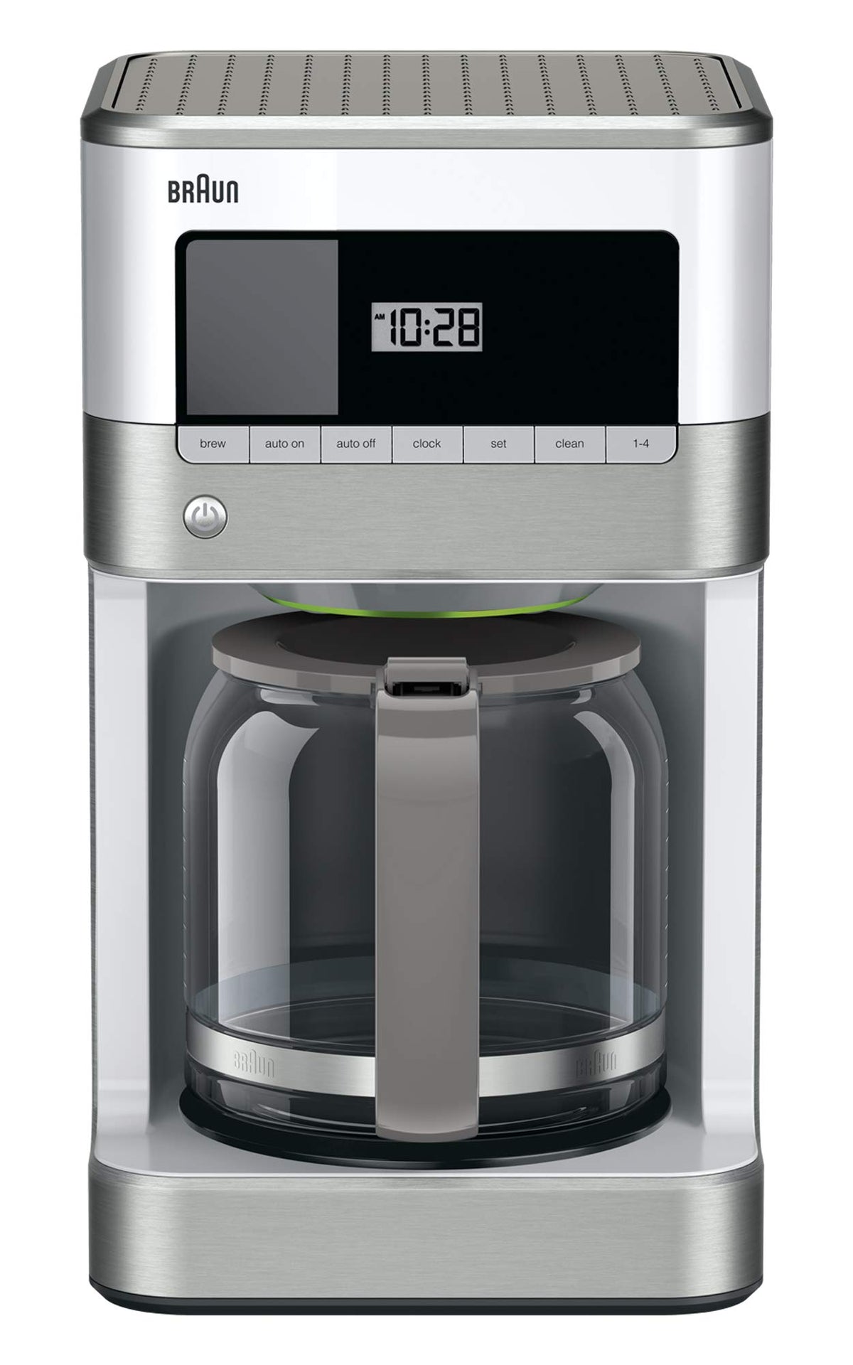 Braun BrewSense 12-cup glass flavor carafe preserves freshness and aroma