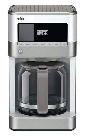 Braun BrewSense 12-cup glass flavor carafe preserves freshness and aroma