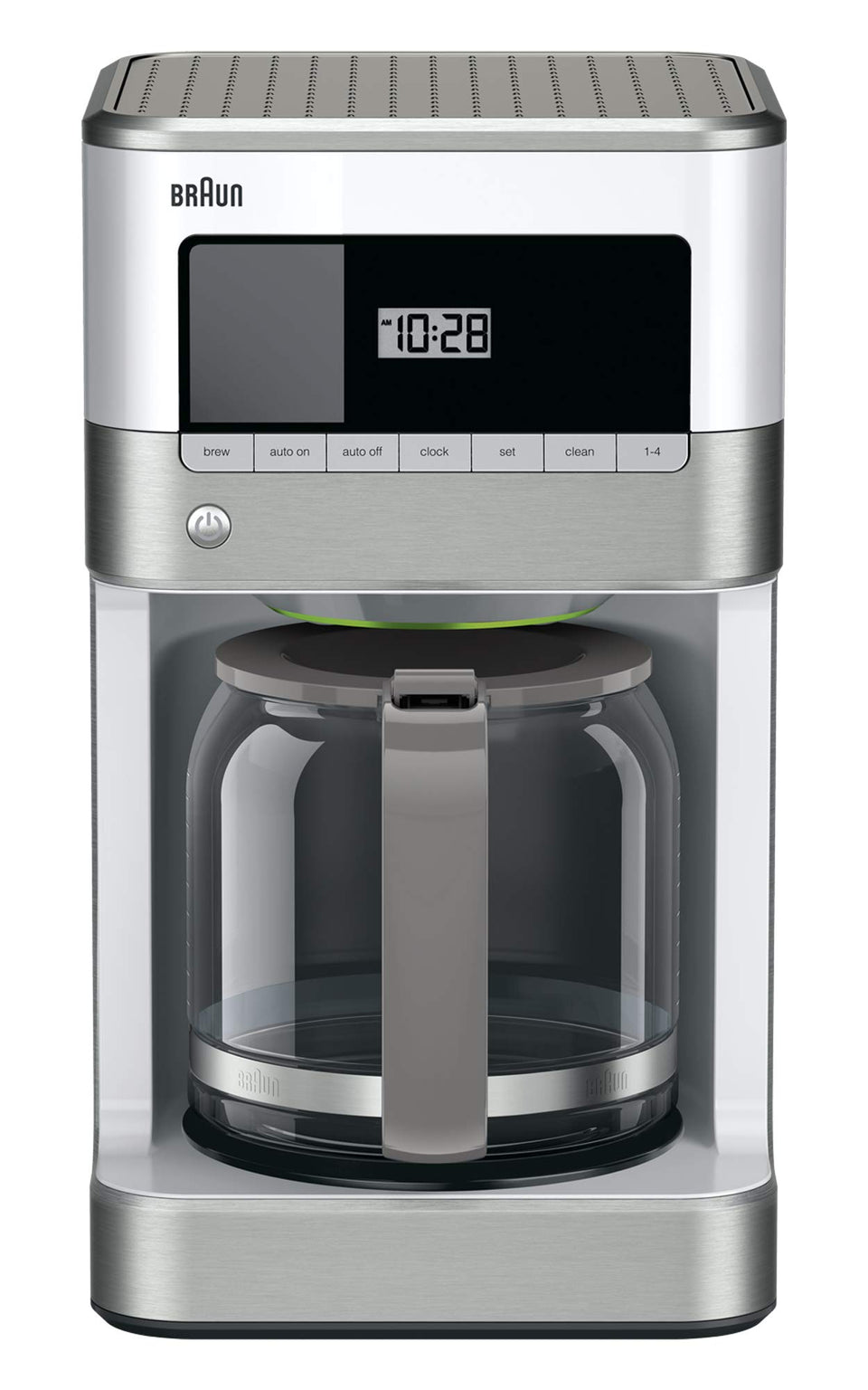 Braun BrewSense 12-cup glass flavor carafe preserves freshness and aroma