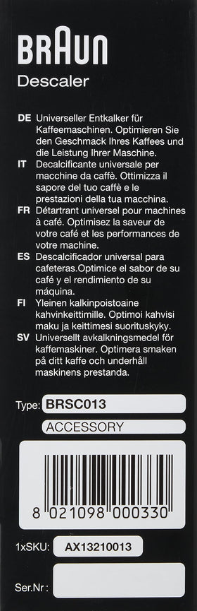 Braun BrewSense coffee maker image showing descaling compatibility for better performance.
