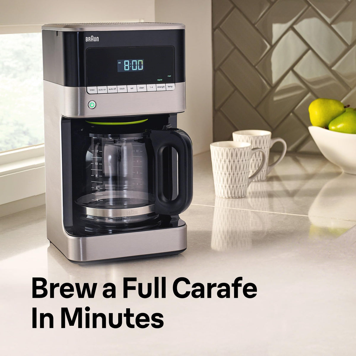 Braun BrewSense KF7150 with an extra-wide display for simple programming.