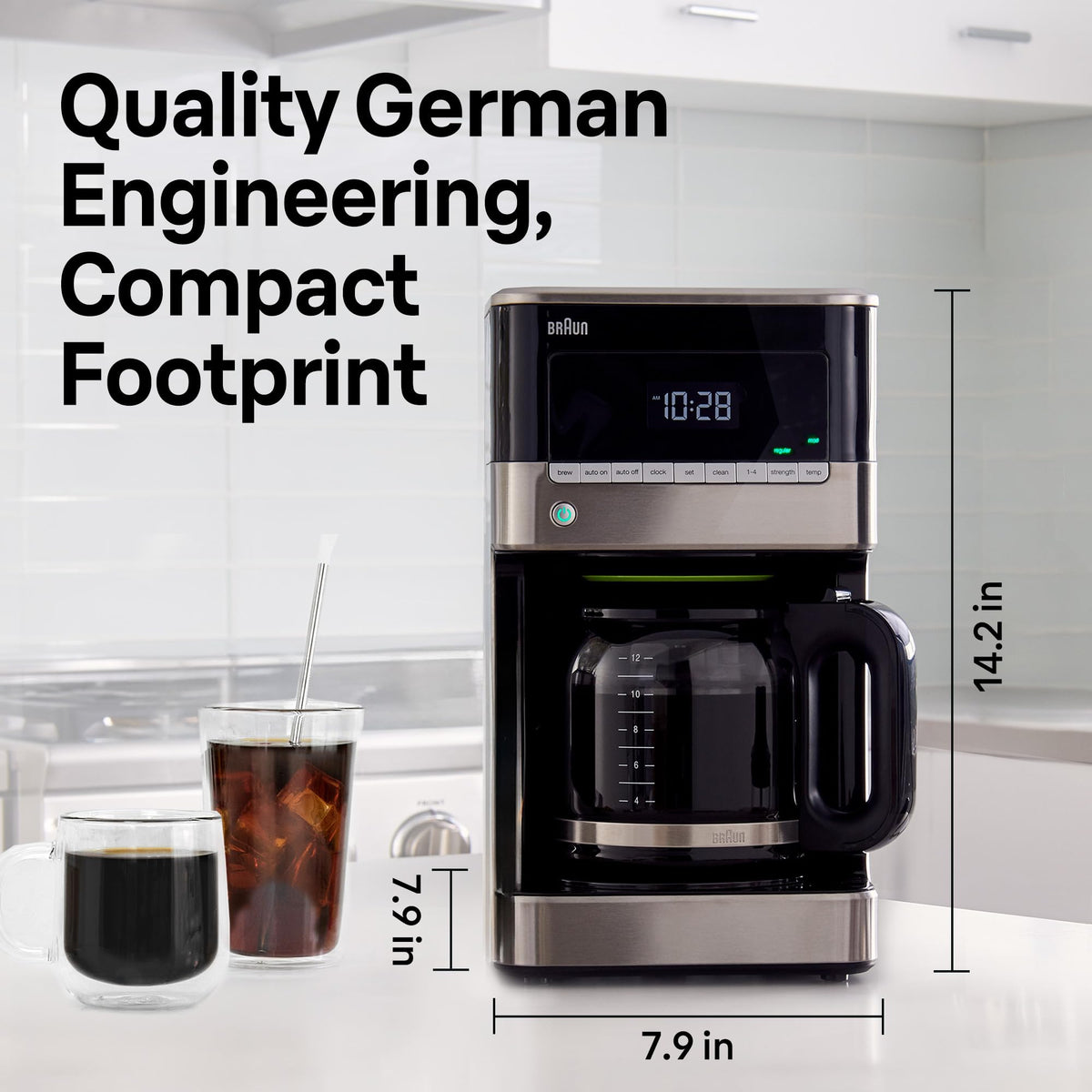 Braun BrewSense KF7150 gold-tone filter preserves oils for richer flavor.