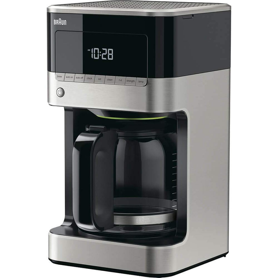 Braun BrewSense KF7150 stainless steel finish for a durable, stylish kitchen coffee station.