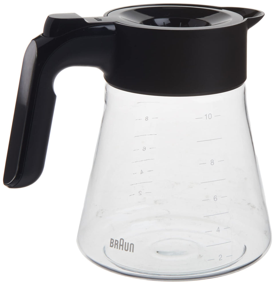 Braun BRSC008 carafe side view highlighting moisture-trapping design for smoother coffee