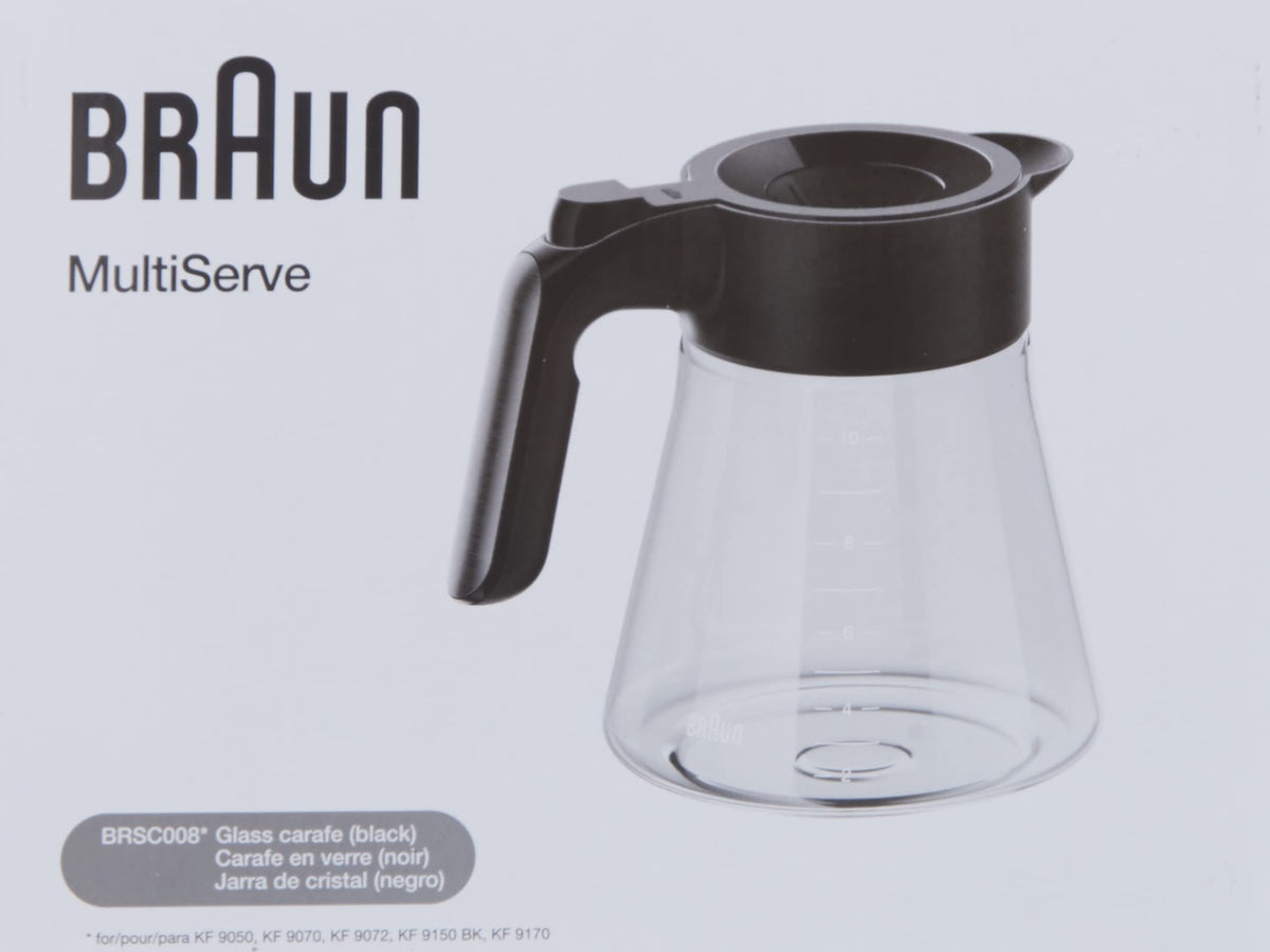 Braun BRSC008 carafe top view showing sleek, compact profile for easy storage