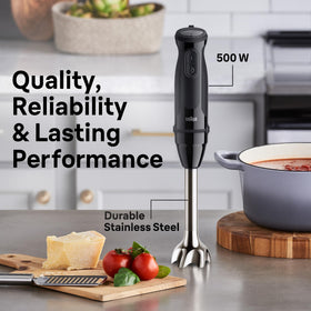 Braun MQ50001M 500W motor provides steady power for tough ingredients.
