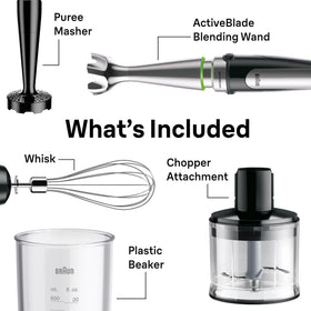 Braun MQ9137XI EasyClick Plus attachment connection for quick swaps.