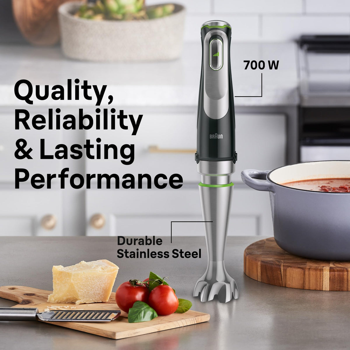 Braun MQ9137XI puree/masher for smooth textures and creamy soups.