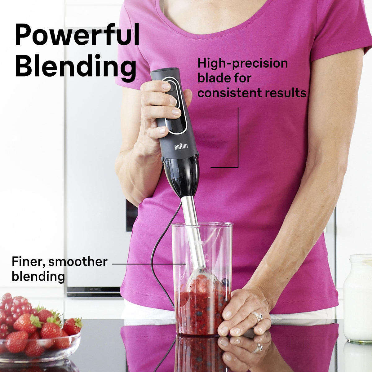 Two speeds and Turbo Boost on Braun MQ505 for versatile textures