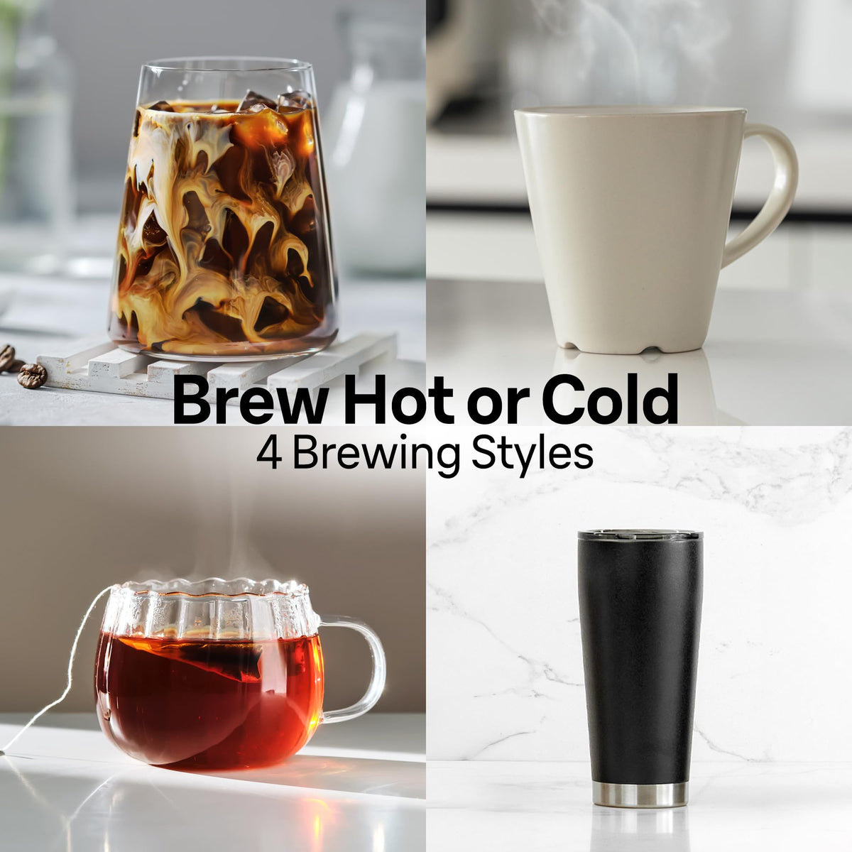 MultiServe Dial shows seven size options from single cup to carafe.