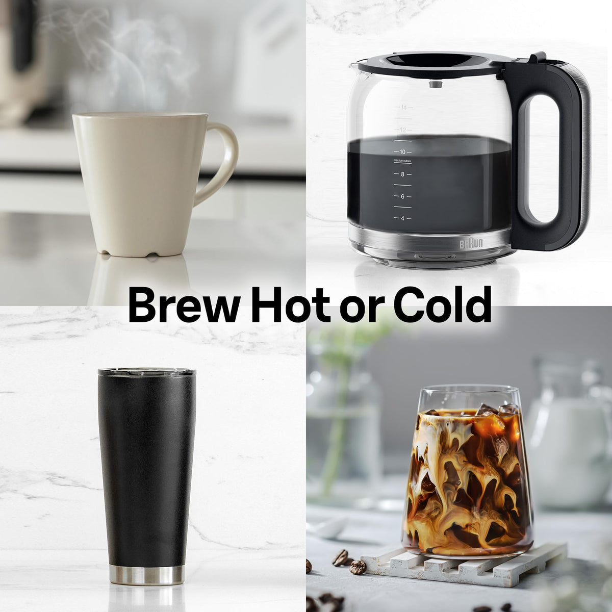 Braun PureFlavor flavorcarafe stainless steel preserving aroma.