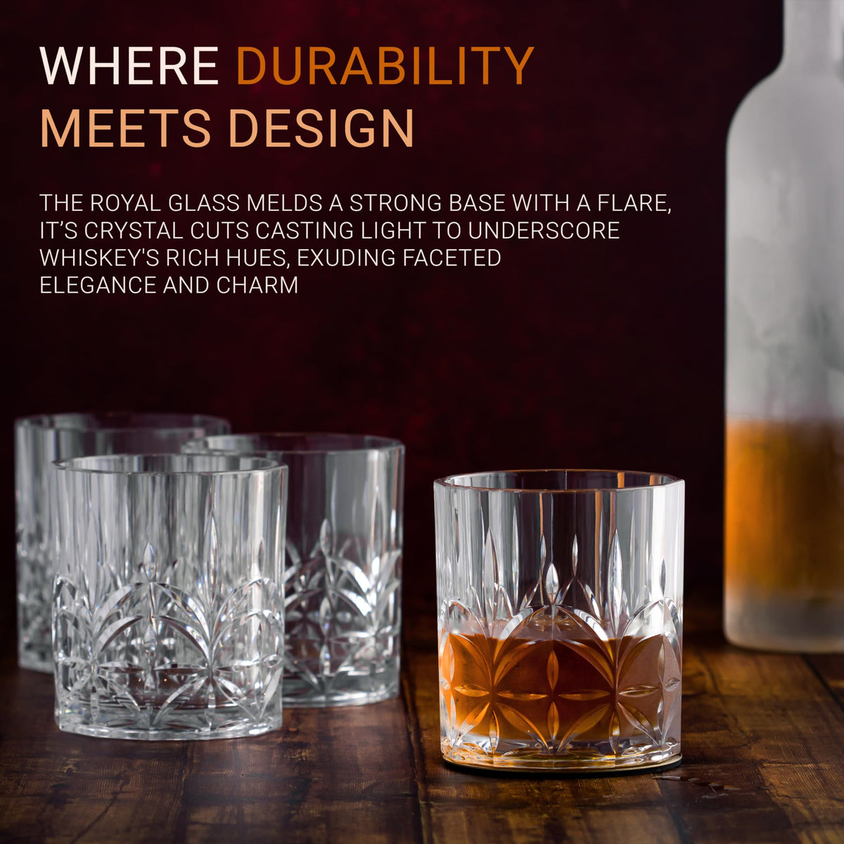 Bravario BPA-free clear plastic glass collection blends safety with elegant style.