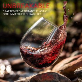 Bravario outdoor-friendly stemless wine glass for poolside or camping