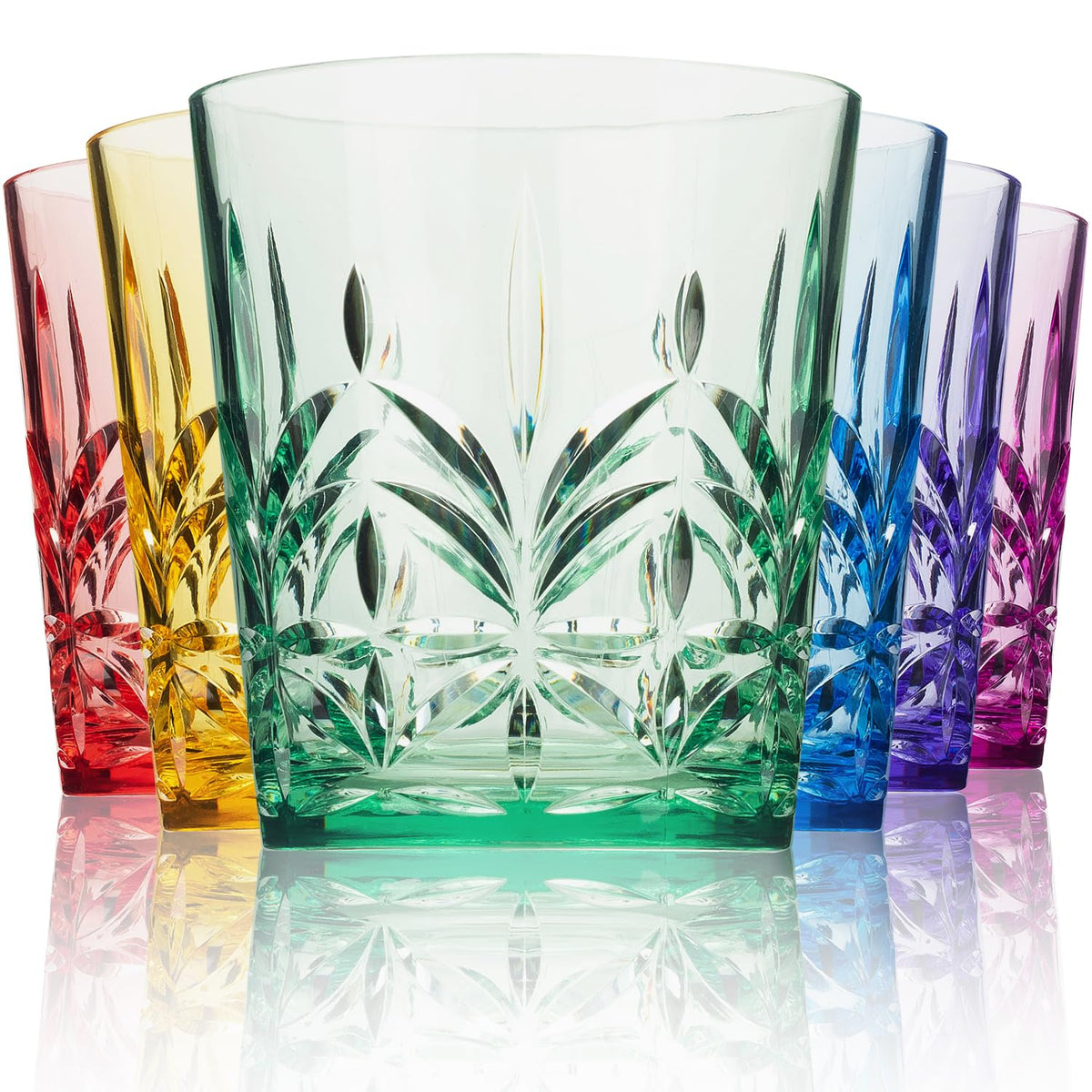 Bravario Royal 13oz clear plastic glasses with glass-like clarity for everyday water and juice