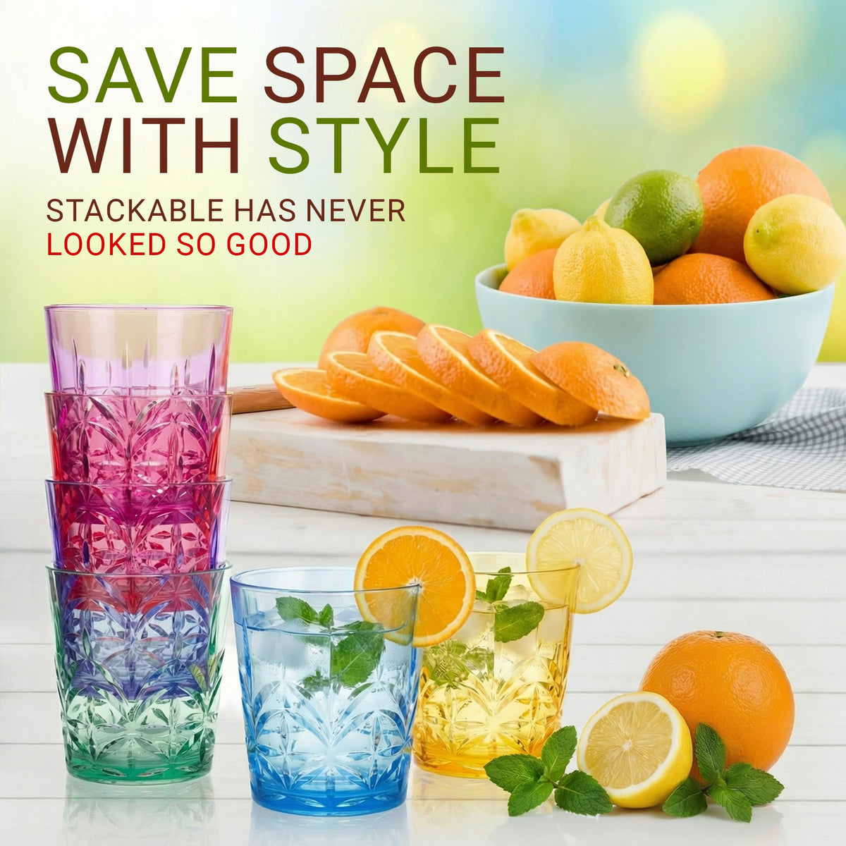 Bravario Royal dishwasher-safe cups simplify cleanup after meals and gatherings