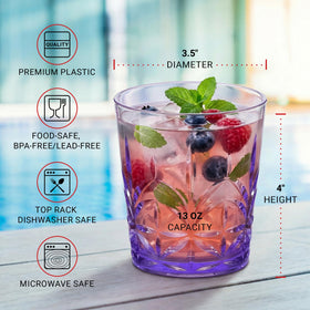 Bravario Royal shatterproof glasses resist drops during outdoor dining and kids' meals