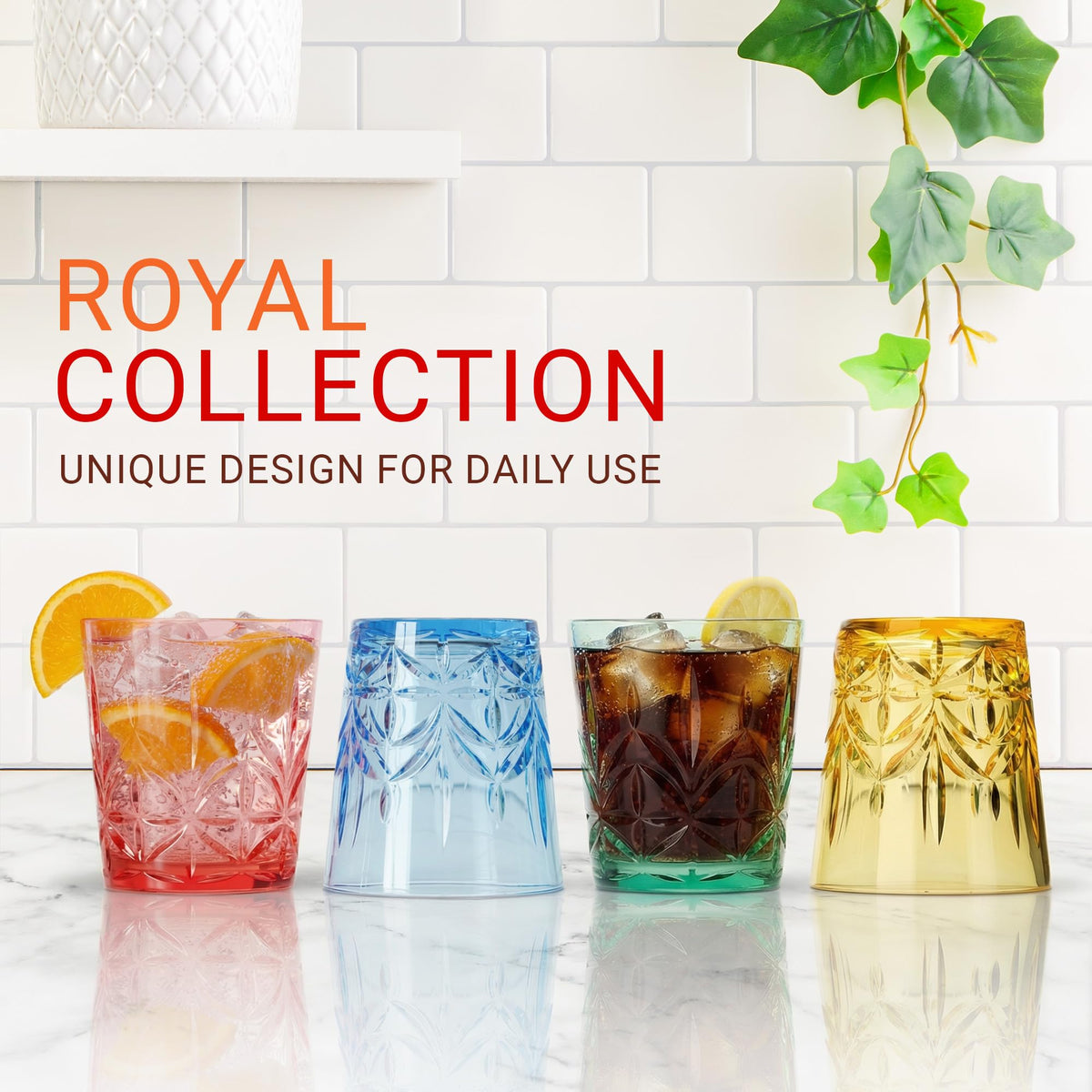 Bravario Royal six-pack tumblers ideal for entertaining and poolside beverages