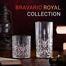 Bravario lowball glass with stable thick base supports balanced pours.