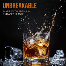Bravario Tritan crystal clarity emphasizes premium look without fragile glass.