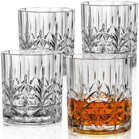 Bravario tritan unbreakable whiskey glass 13oz set ideal for outdoor sipping.